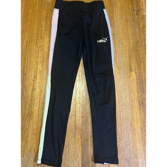 Puma Other - Puma Girls Large (10/12) Black Color Stripe Side Stretch Athletic Running Pants‎